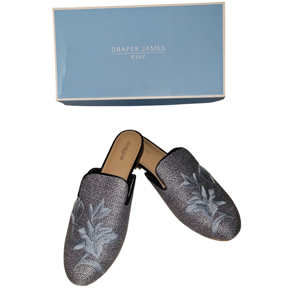Draper James RSVP Floral Embroidered‎ Mules Flats Shoes